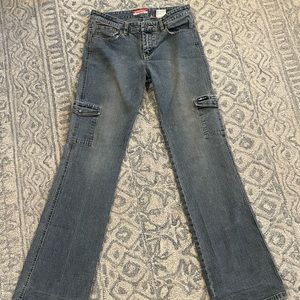 Y2K union bay low rise cargo flare jeans
